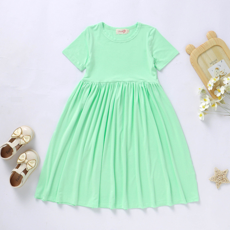 Girls 2T-10Y Summer Bamboo Twirl Dress Short Sleeve Mint Green